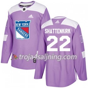 New York Rangers tröja Kevin Shattenkirk 22 Adidas 2017-2018 Lila Fights Cancer Practice Authentic - NHL Tröjor Herr
